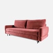 Sofa 3-osobowa rozkładana purpurowa metalowe nóżki ELARA - 4