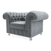 Fotel welurowy szary CHESTER - 1