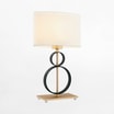 Lampa stołowa z abażurem czarno-złota PERSEO - 2