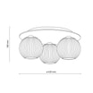 Lampa sufitowa 3 białe klosze sabbia VIRLO - 6