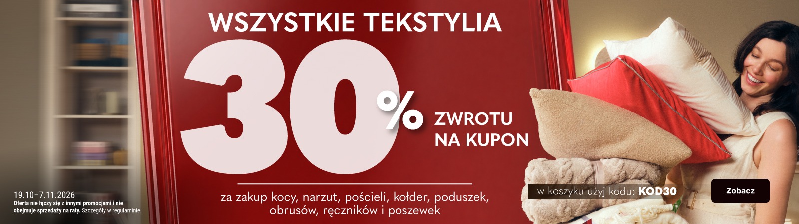 Rabat 50% na drugi albo 90% na trzeci produkt z kategorii „akcesoria i dodatki" Rabat 50% na drugi albo 90% na trzeci produkt z kategorii „akcesoria i dodatki"