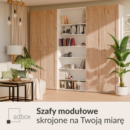 Baner reklamowy z szafą Adbox. Produkty dostępne na www.agatameble.pl.