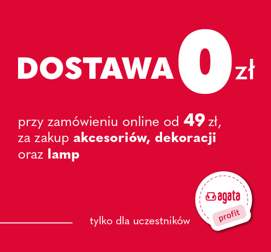 Darmowa dostawa na akcesoria, dekoracje i lampy - tylko online od 49 zł.