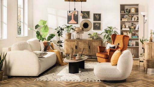 Przytulny salon w stylu etno - dla miłośników podróży
