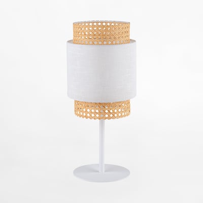 Lampka nocna rattanowa biała BOHO