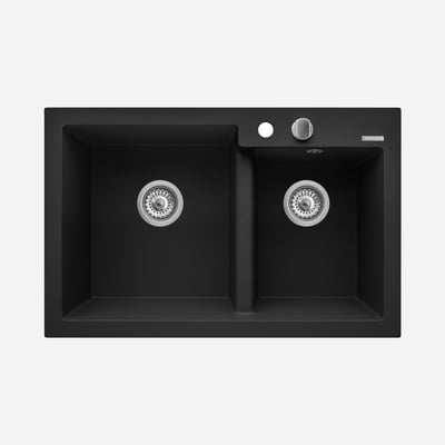 Zlewozmywak czarny VOLCANO IRYS 79x51 cm - Agata