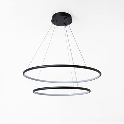 Lampa wisząca LED 2 pierścienie czarna MARSEILLE