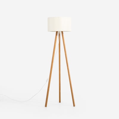 Lampa podłogowa trójnóg bambus kremowa PIKO