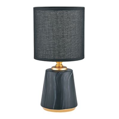 Lampa stołowa z abażurem czarno-złota 27 cm