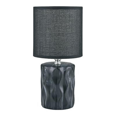 Lampa stołowa z abażurem czarna 27 cm