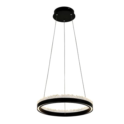 Lampa wisząca LED pierścieniowa czarna REGI 40 cm