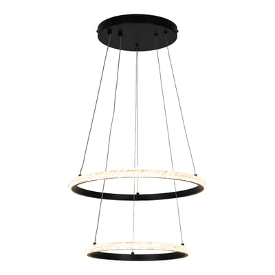 Lampa wisząca 2 pierścienie czarna RIDE LED