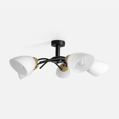 Lampa sufitowa czarna dąb olejowany VILETTA 5