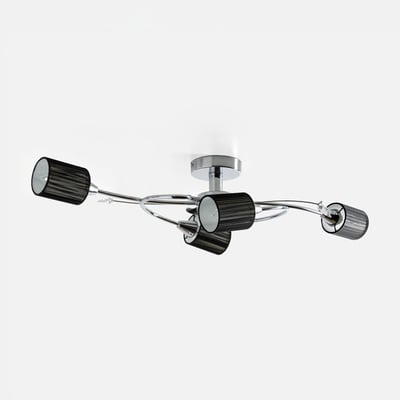 Lampa sufitowa 4 czarne abażury chrom MARBELLA
