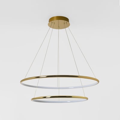 Lampa wisząca LED 2 pierścienie złota MARSEILLE