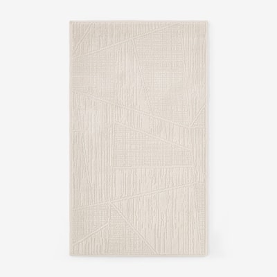 Dywanik geometryczny DESTINA, biały, 60x100 cm