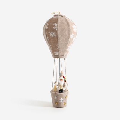 Dekoracja BALON Z MIKOŁAJEM beżowy 35-82 cm