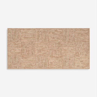 FLAT Dywanik ze wzorem geometrycznym biało-beżowy 60x120 cm