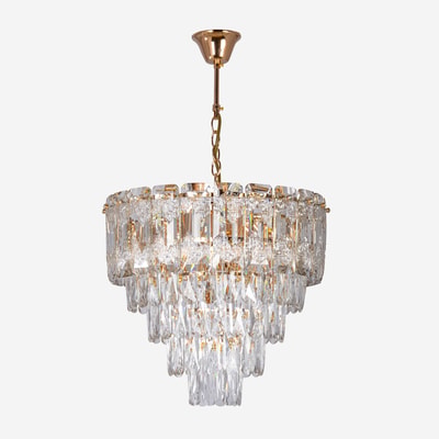Lampa sufitowa żyrandol z kryształkami złoty VENTI