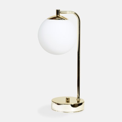 Lampa biurkowa klosz kula złota RICO