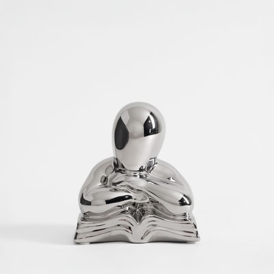 Figurka dekoracyjna srebrna 13 cm