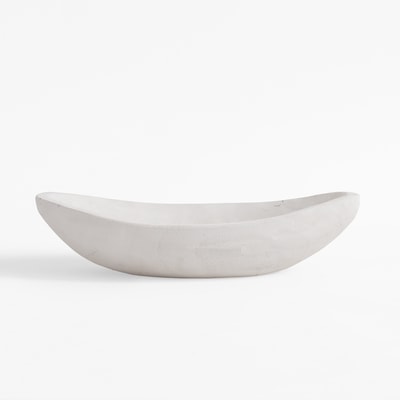 Patera dekoracyjna drewniana biała 34 cm