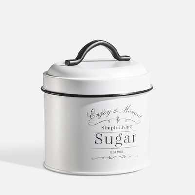 Pojemnik kuchenny biały SUGAR 13 cm