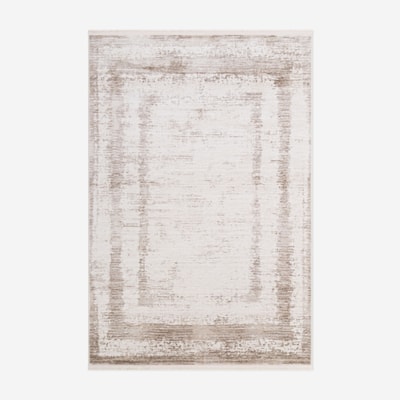 Dywan z ramką kremowy 200x290 cm VERA