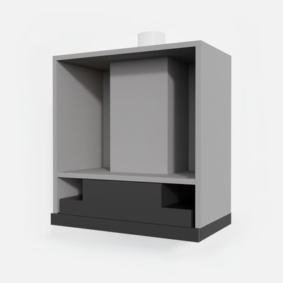 Korpus QUBIK 60x60 grafit z okapem czarnym OKPZH17EF