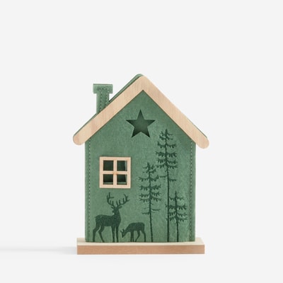Domek świąteczny zielony 18 cm
