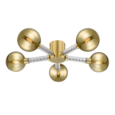 Lampa sufitowa 5 ramion kule złota MIDA