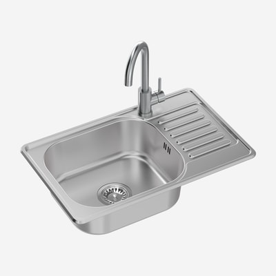 Zestaw zlewozmywak AVENE stalowy 66x42 cm z baterią