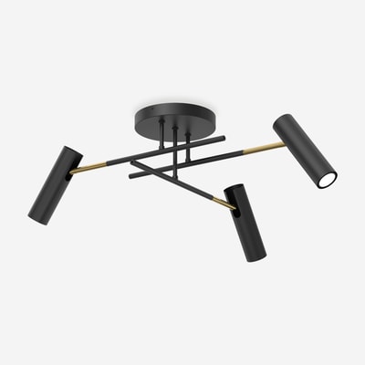 Lampa sufitowa 3 regulowane reflektory czarno-złota AXION