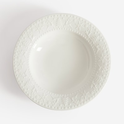 Talerz głęboki świąteczny biały 22 cm SANTA