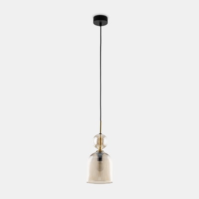 Lampa wisząca podłużny klosz czarno-złota SOPHIA COGNAC