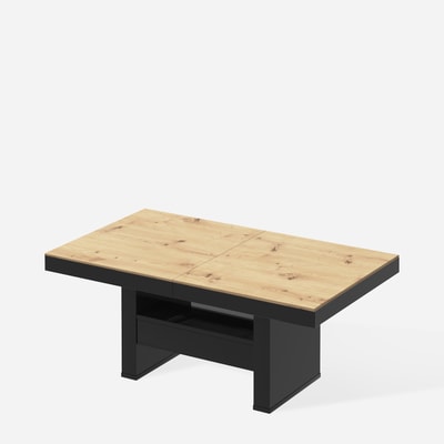 Ławostół z szufladą  AVERSA LUX LAMI czarny połysk / dąb artisan 