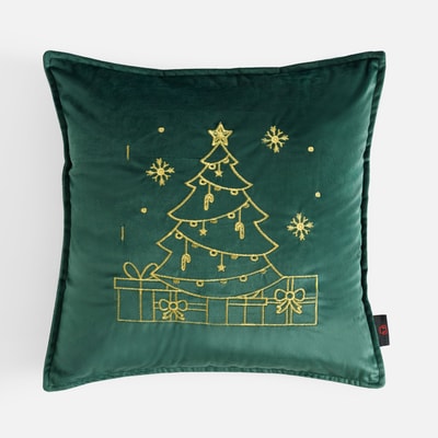 Poszewka z choinką ciemnozielona TWINKLE 45x45 cm