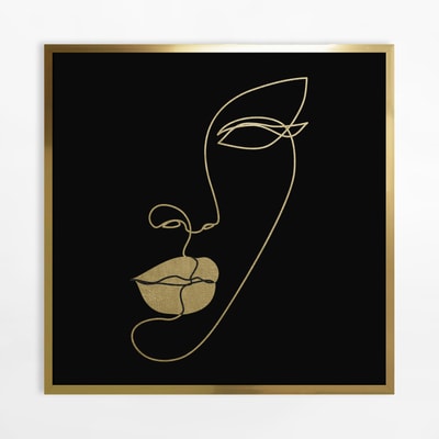 Obraz w złotej ramie GOLD FACE 50x50 cm