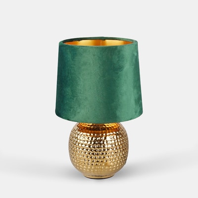Lampa stołowa z abażurem zielono-złota SOPHIA R50821015