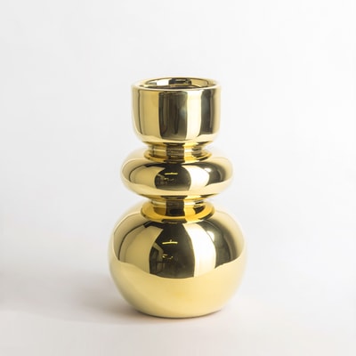 Wazon lustrzany złoty, 20 cm