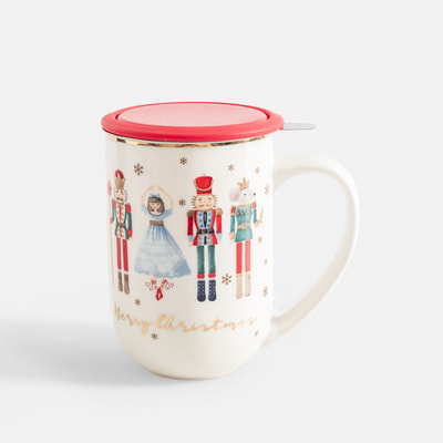 Kubek z pokrywką i zaparzaczem 530 ml MERRY CHRISTMAS