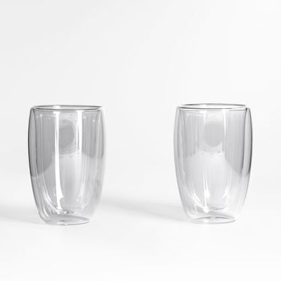 Zestaw 2 szklanek termicznych z podwójną ścianką bez ucha 400 ml