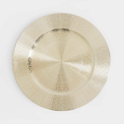 Talerz dekoracyjny, podtalerz lśniący złoty, 33 cm