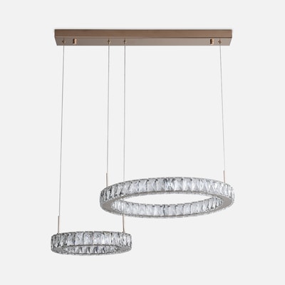 Lampa wisząca LED 2 pierścienie złota GIRONA
