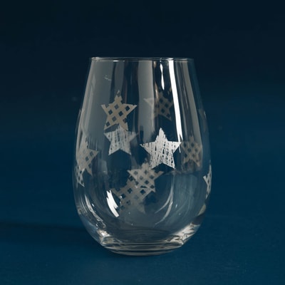 Komplet 6 szklanek srebrne GWIAZDKI 500 ml