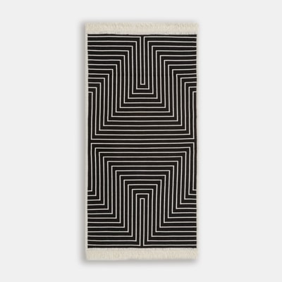 Dywanik geometryczny EVIUM, czarny, 60x120 cm