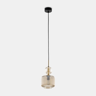 Lampa wisząca pojedynczy klosz czarno-złota SOPHIA COGNAC