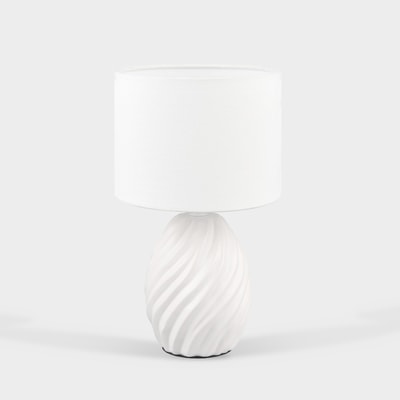 Lampa stołowa z abażurem biała wys. 31 cm MELVA R51771031 