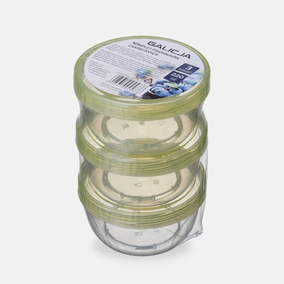 Komplet 3 pojemników zakręcanych 3x220 ml