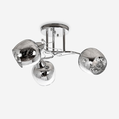 Lampa sufitowa 3 klosze chrom fi 44 cm